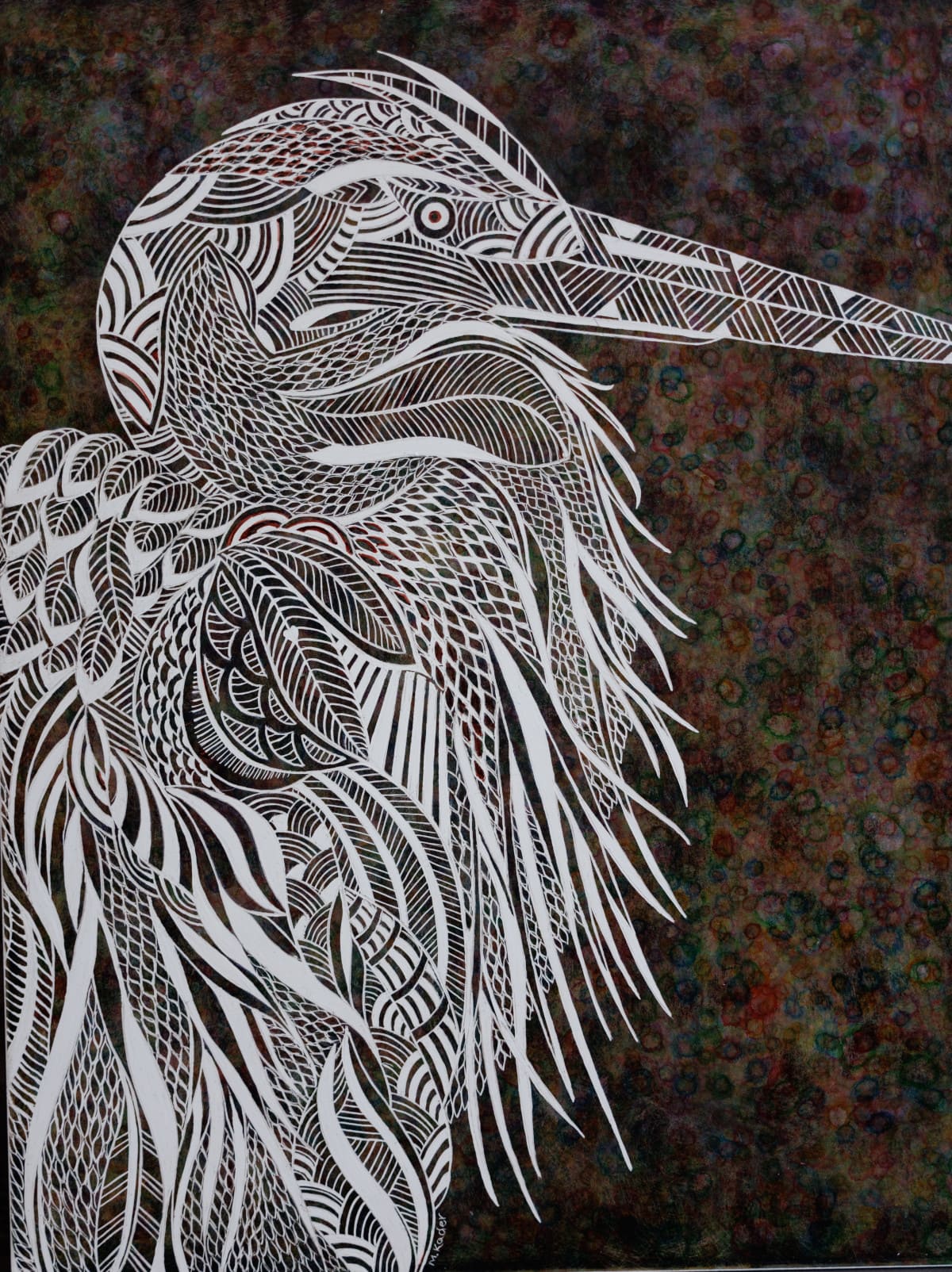 Abstract heron 10”x8” Available