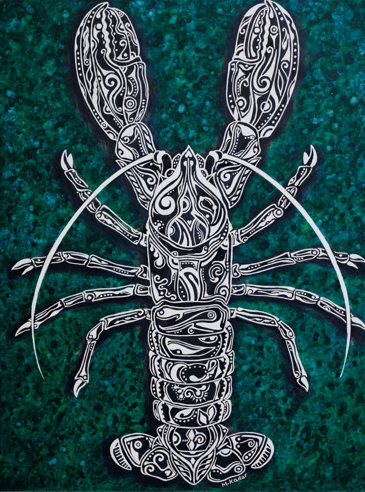 Abstract lobster 10”x8” Available